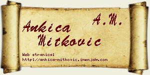 Ankica Mitković vizit kartica